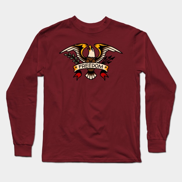OldSalt American Traditional Freedom Eagle Long Sleeve T-Shirt by OldSalt